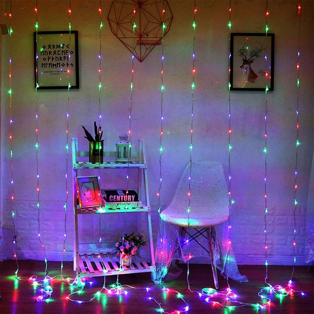 Внешний вид Светодиодная гирлянда COLOR WAY Штора-занавес 300 LED 3x3 м 220 В Разноцветный (CW-GW-300L33VWFMC)