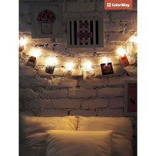 Світлодіодна гірлянда COLORWAY з прищіпками для фото 20LED 3 м Warm White (CW-LCP-20L30BU)