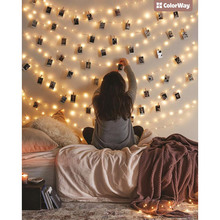Світлодіодна гірлянда COLORWAY з прищіпками для фото 20LED 3 м Warm White (CW-LCP-20L30BU)