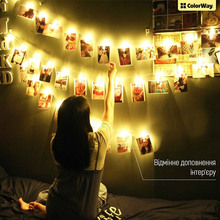 Світлодіодна гірлянда COLORWAY з прищіпками для фото 20LED 3 м Warm White (CW-LCP-20L30BU)
