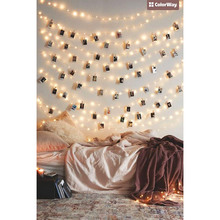 Світлодіодна гірлянда COLORWAY з прищіпками для фото 20LED 3 м Warm White (CW-LCP-20L30BU)