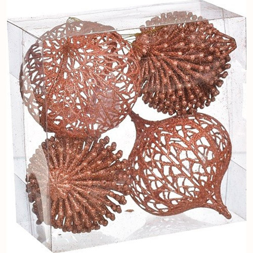 Набір ялинкових іграшок JUMI 8/10 см 4 шт. Copper (B-805262)