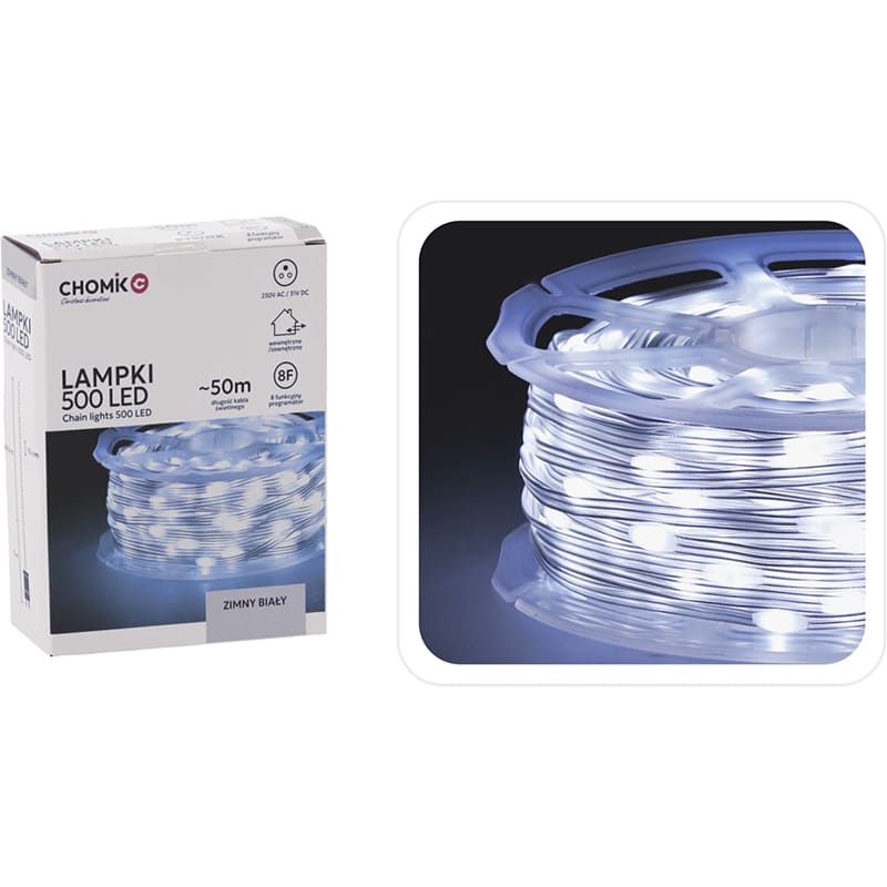 Гирлянда CHOMIK LED 500L 49.9 м (LED0122) Фото 4 Гирлянда CHOMIK LED 500L 49.9 м (LED0122)