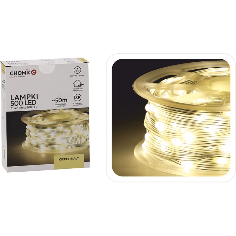 Гирлянда CHOMIK LED 500L 49.9 м (LED0115) Фото 3 Гирлянда CHOMIK LED 500L 49.9 м (LED0115)
