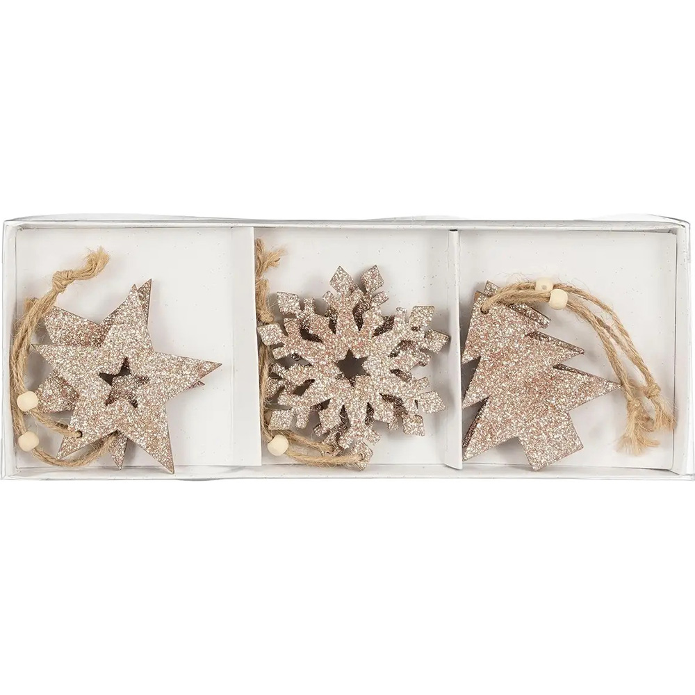 Набор ёлочных игрушек HOUSE OF SEASONS Снежинки, звезды, елки 6 шт (1159415)