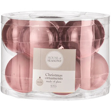 Набір ялинкових іграшок HOUSE OF SEASONS 10 шт 6 см Pink (1142266)