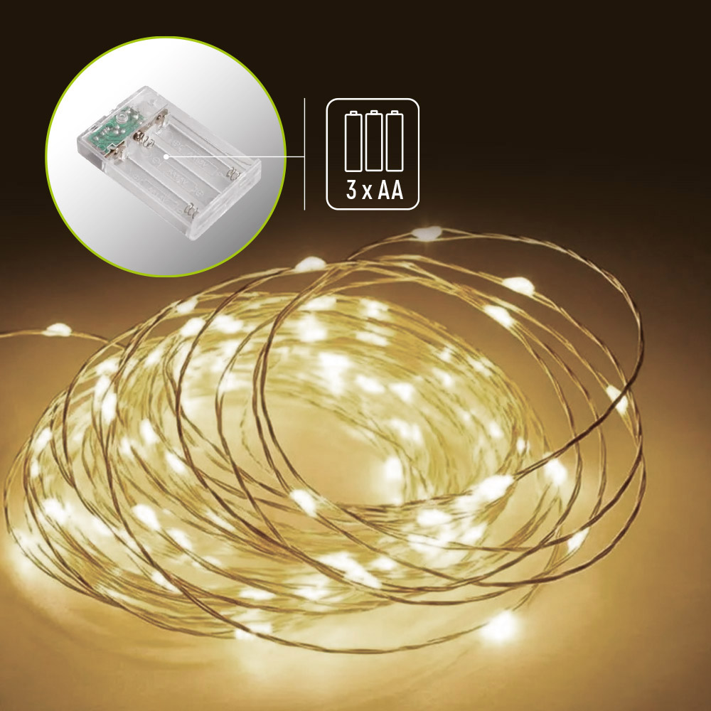 Фото 2 Світлодіодна гірлянда-струна COLORWAY LED 100 10м 3AA Battery (CW-G-100L10NB)