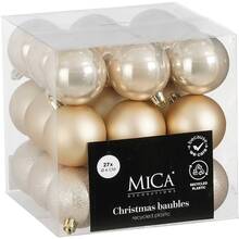 Набір ялинкових іграшок MICA DECORATIONS 27 шт Cream (1170768)