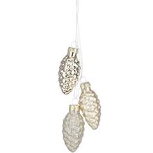 Набір ялинкових іграшок MICA DECORATIONS Шишки 3 шт Champagne (1179372)