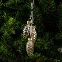 Набір ялинкових іграшок MICA DECORATIONS Шишки 3 шт Champagne (1179372)