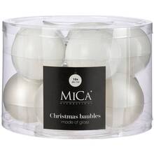 Набір ялинкових іграшок MICA DECORATIONS 10 шт White (1180816)