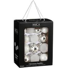 Набір ялинкових іграшок MICA DECORATIONS 26 шт White (1181258)