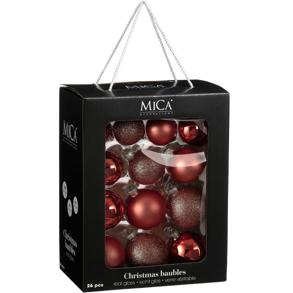 Набір ялинкових іграшок MICA DECORATIONS 26 шт Cherry (1181263)