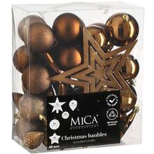 Набір ялинкових іграшок MICA DECORATIONS 40 шт Шоколад (1182013)