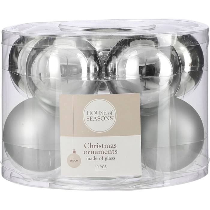 Набор елочных игрушек HOUSE OF SEASONS 10 шт Silver (1100543)