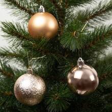 Набір ялинкових іграшок HOUSE OF SEASONS в тубусі 10 шт Peach (1170684)