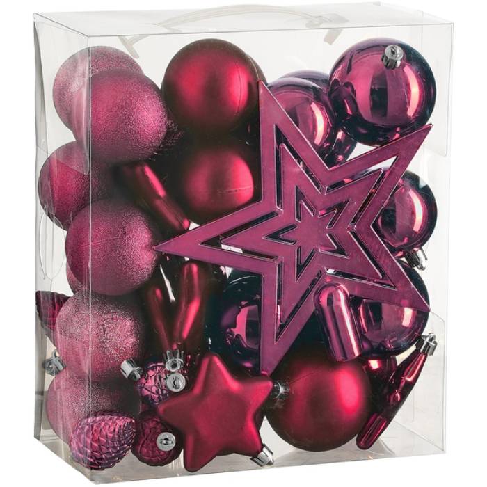 Набор елочных игрушек HOUSE OF SEASONS 40 шт Fuchsia (1170651)