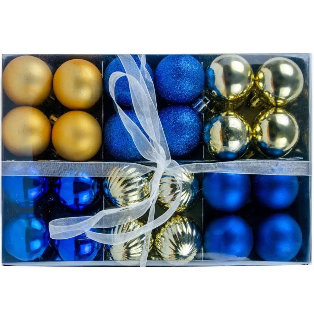 Набір іграшок ялинкових JUMI 48 шт Blue/Gold (B-960183)