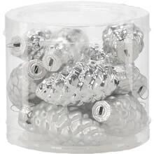 Набір ялинкових іграшок CHOMIK Шишки 16 шт Silver (BOZ2119)