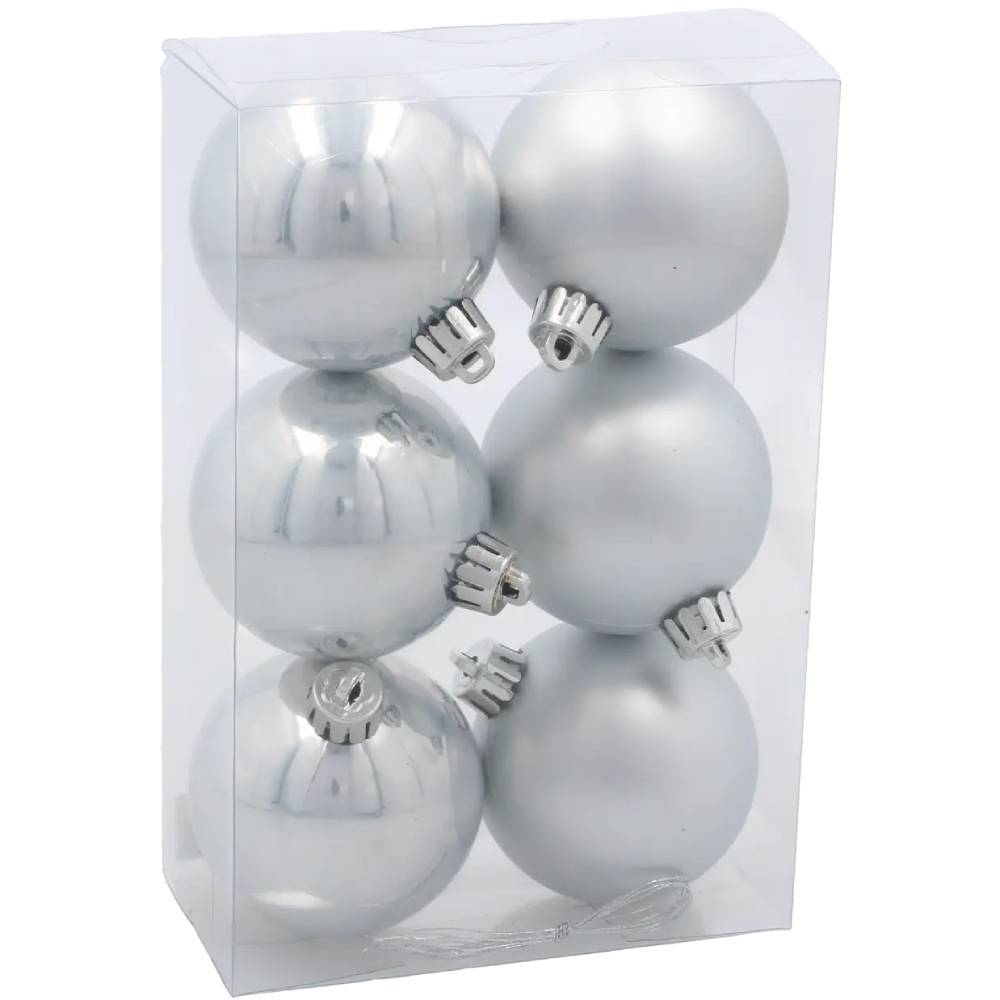Набір ялинкових іграшок CHOMIK 6 шт Silver (GIF3863)