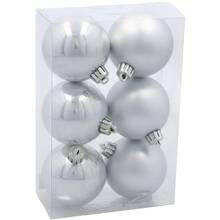 Набір ялинкових іграшок CHOMIK 6 шт Silver (GIF3863)