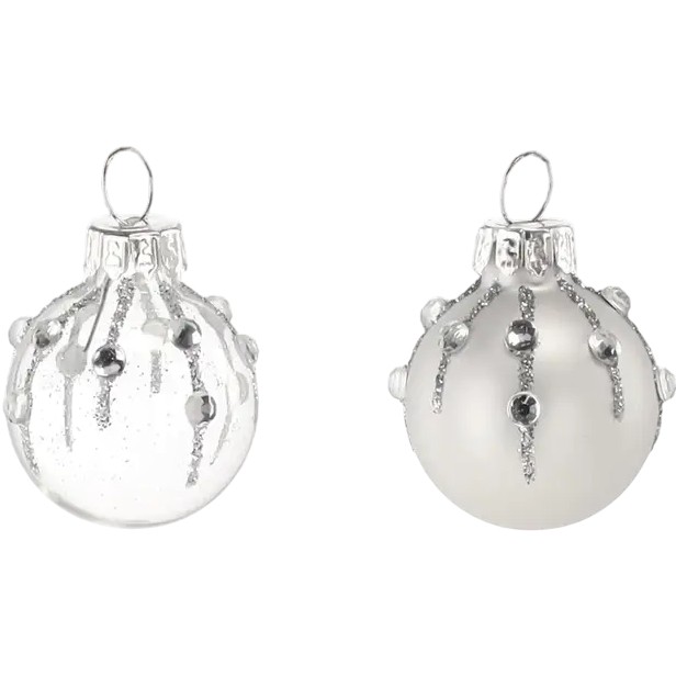 Набор елочных игрушек CHOMIK 12 шт Серебряно-прозрачные (BOZ4341)