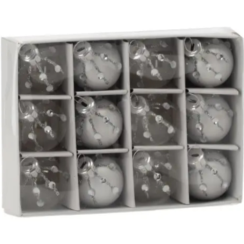 Фото 1 Набор елочных игрушек CHOMIK 12 шт Серебряно-прозрачные (BOZ4341)