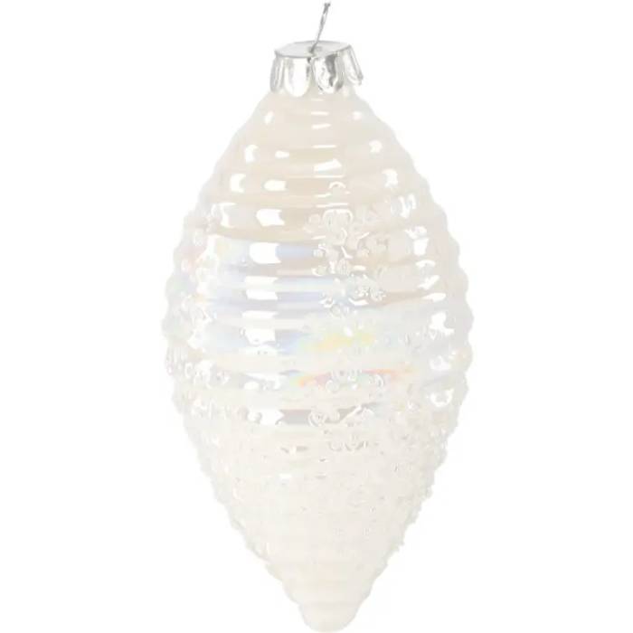 Ялинкова іграшка CHOMIK 1 шт White/Pearl (BOZ4471)