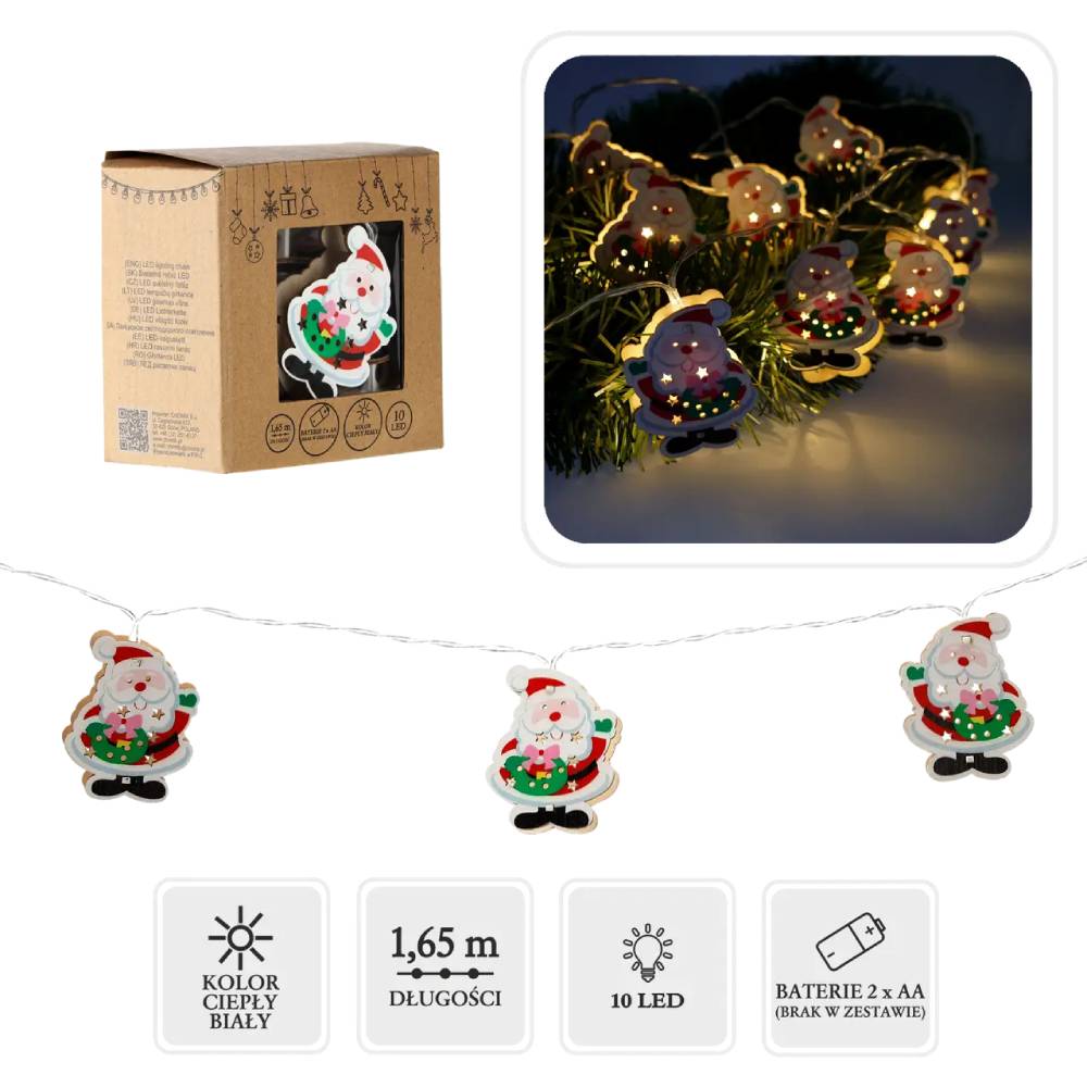 Фото 2 Гірлянда CHOMIK LED Санта-Клаус 10L 1,65 м (LED4086)