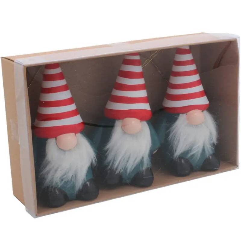 Фото 1 Набір ялинкових іграшок CHOMIK Гном 6,5 см 3 шт (BIK7274)