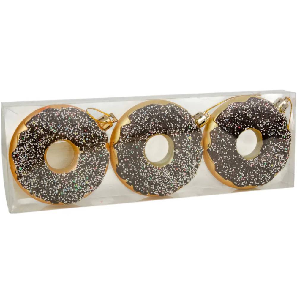 Набір ялинкових іграшок CHOMIK Пончики 3шт Brown (BAI7169)