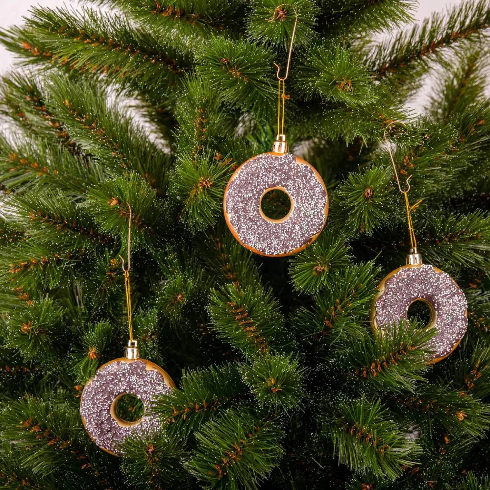 Фото 1 Набір ялинкових іграшок CHOMIK Пончики 3шт Brown (BAI7169)