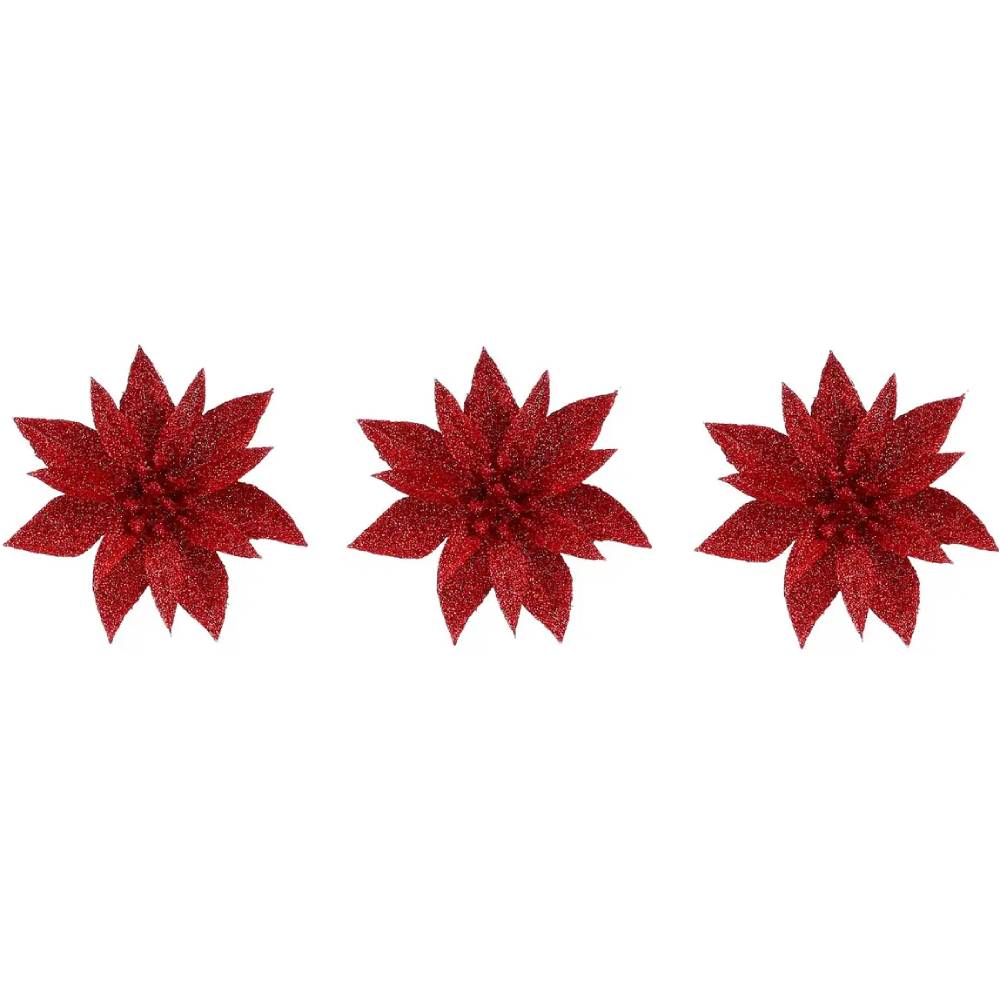 Фото 1 Цветок декоративный Mica Decorations 10 см 3 шт Red (1181050)