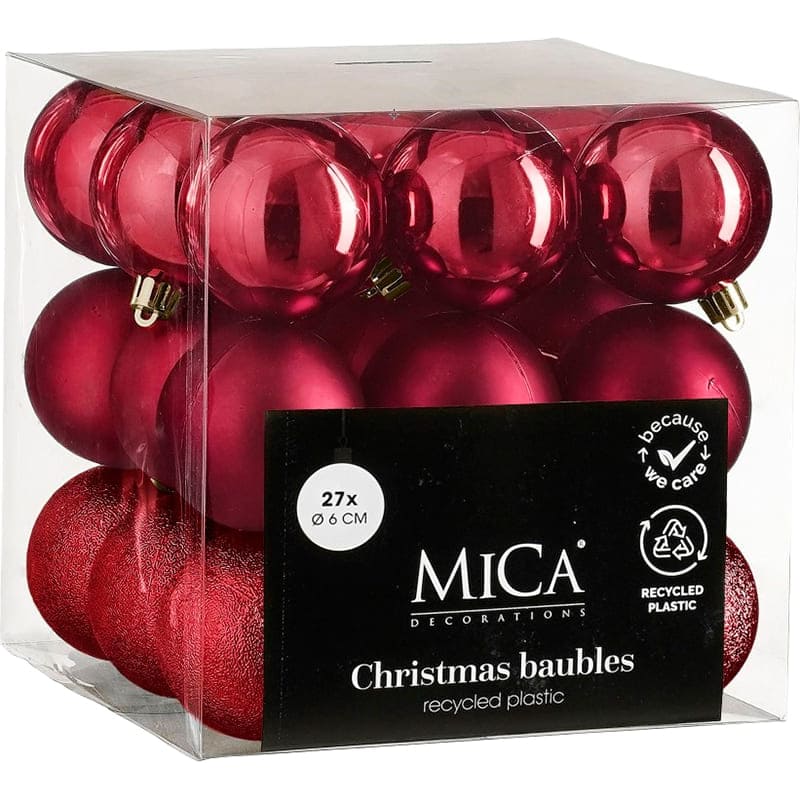 Набор елочных игрушек MICA DECORATIONS 6 см 27 шт Cherry (1181970)