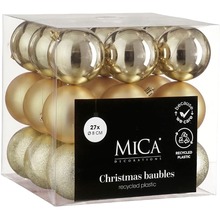 Набор елочных игрушек MICA DECORATIONS 8 см 27 шт Champagne (1181981)