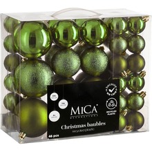 Набор елочных игрушек MICA DECORATIONS 4/6/8 см 46 шт Green (1181995)