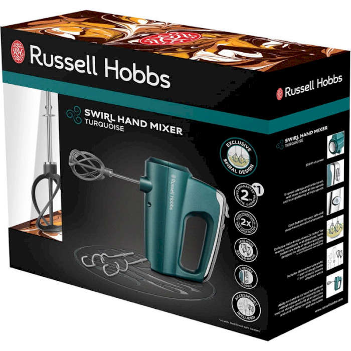 Міксер RUSSELL HOBBS Turquoise (25891-56) Насадки гаки для тіста