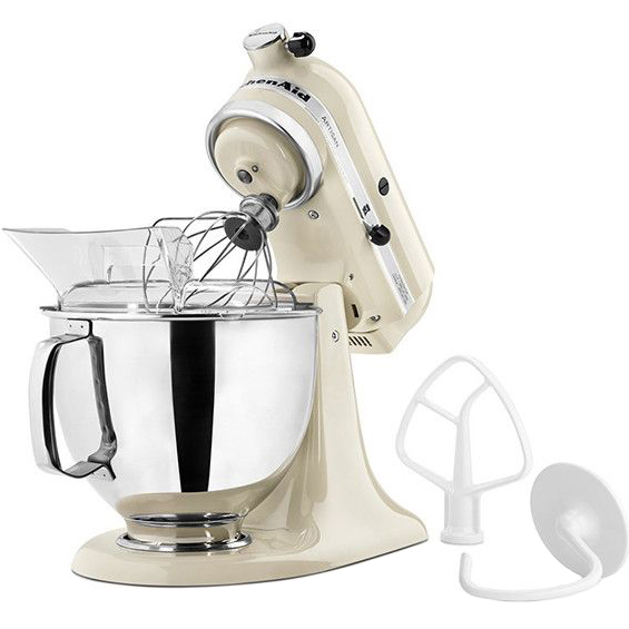 Кухонная машина KITCHENAID Artisan 4.8 л 5KSM125EAC с откидным блоком Cream Насадки для теста (крюк)