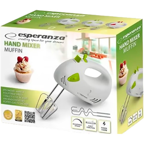 Миксер ESPERANZA Muffin Green (EKM007G) Особенности турбо режим