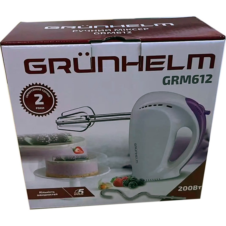 Миксер GRUNHELM GRM612 Насадки крюки для теста