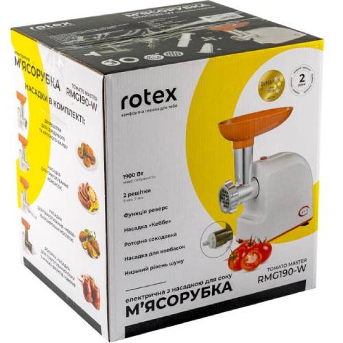 В Украине Мясорубка ROTEX RMG190-W Tomato Master