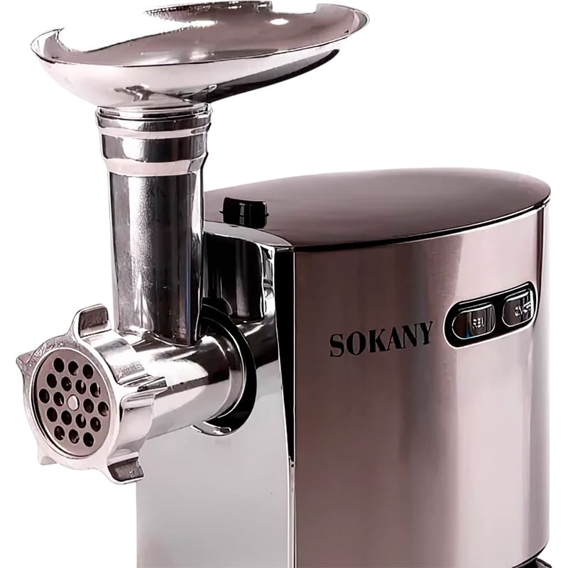 Мясорубка SOKANY SK-091 Silver (LGSK091) Дополнительно В целях безопасности машина автоматически отключится примерно через 3 минуты непрерывного использования