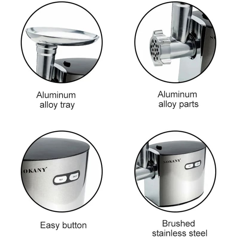Фото Мясорубка SOKANY SK-091 Silver (LGSK091)