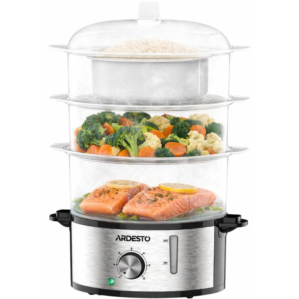 Пароварка ARDESTO STC-K1S Дополнительно Материалы: пластик, металл