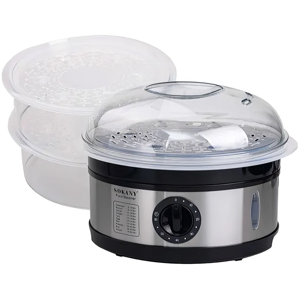 Пароварка SOKANY SK-07018 Silver Количество чаш (уровней) 3