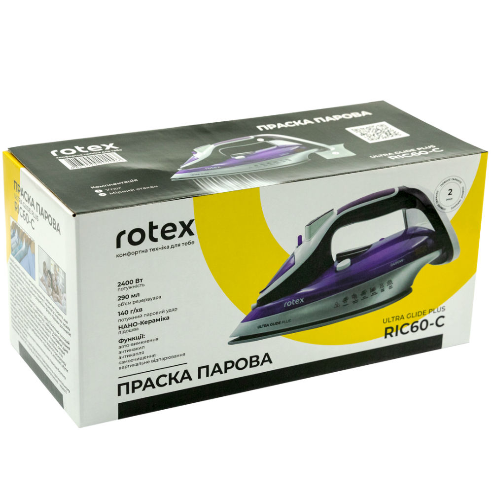 Утюг ROTEX RIC60-C Ultra Glide Plus Оснащение система "капля-стоп"