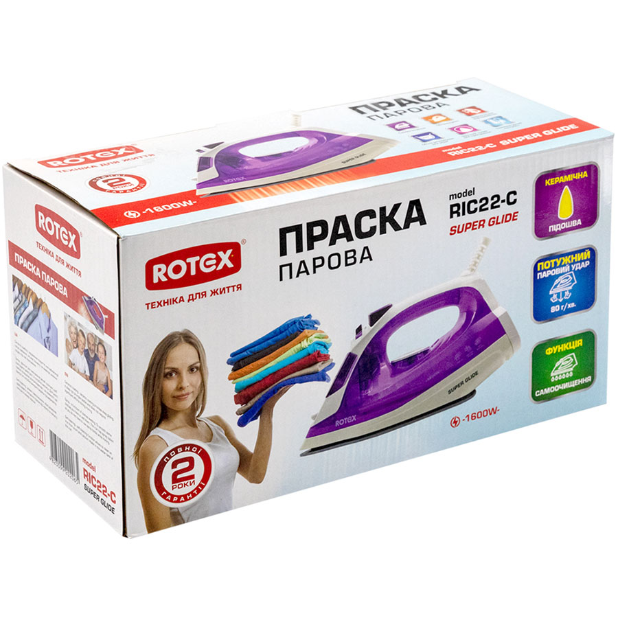 Утюг ROTEX RIC22-C Super Glide Покрытие подошвы керамика