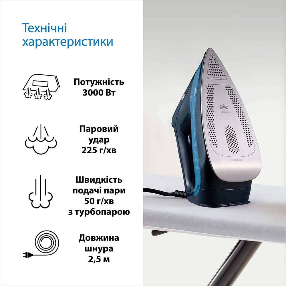 Утюг BRAUN TexStyle 7 Pro SI7160BL Тип подошвы Eloxal Plus