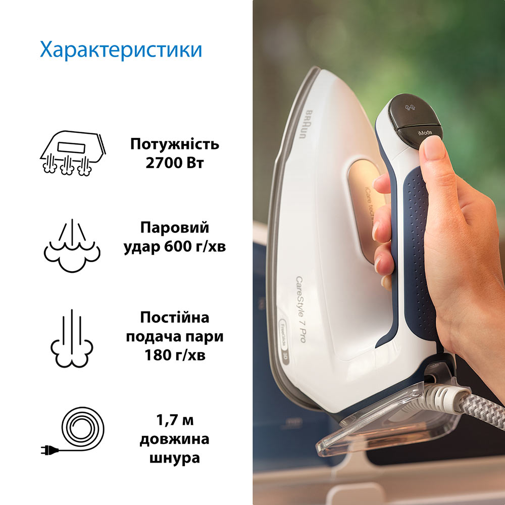 Утюг с парогенератором BRAUN CareStyle 7 Pro IS7282BL (0128805001) Материал подошвы алюминий