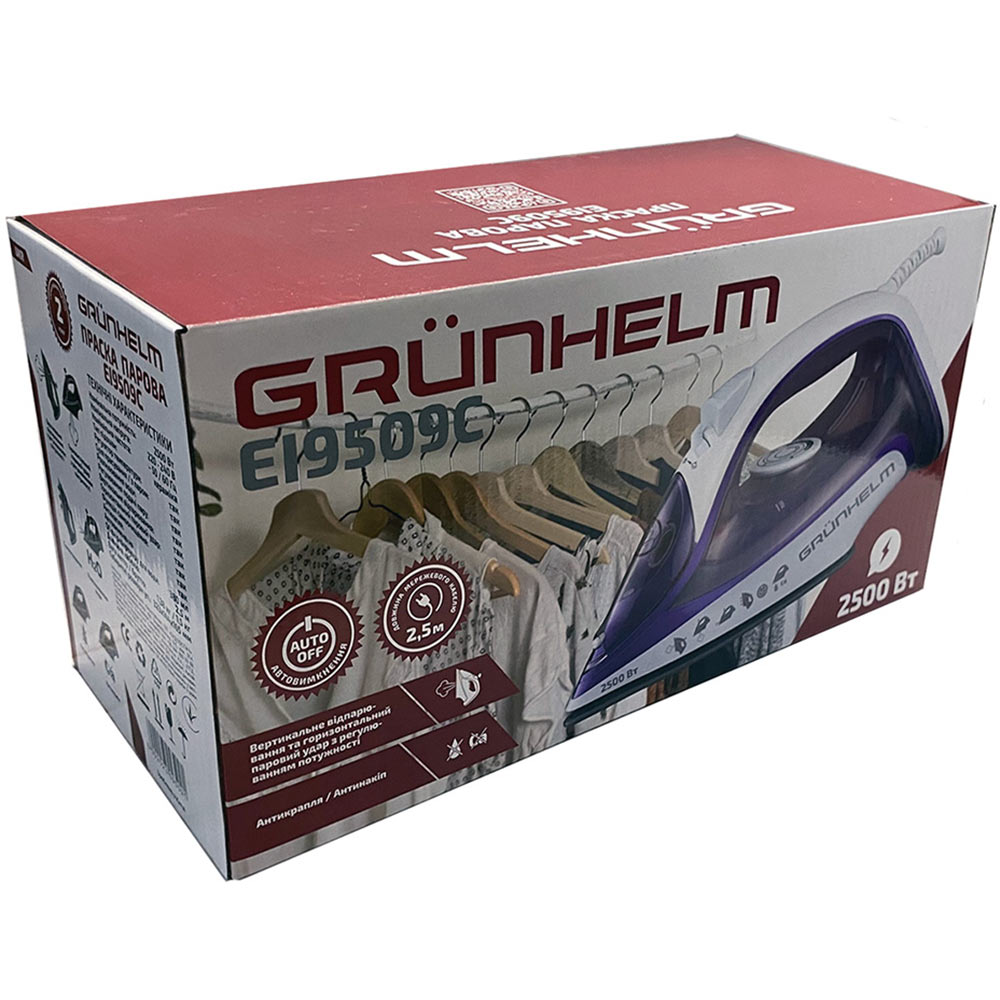 Утюг GRUNHELM EI9509C Покрытие подошвы керамика